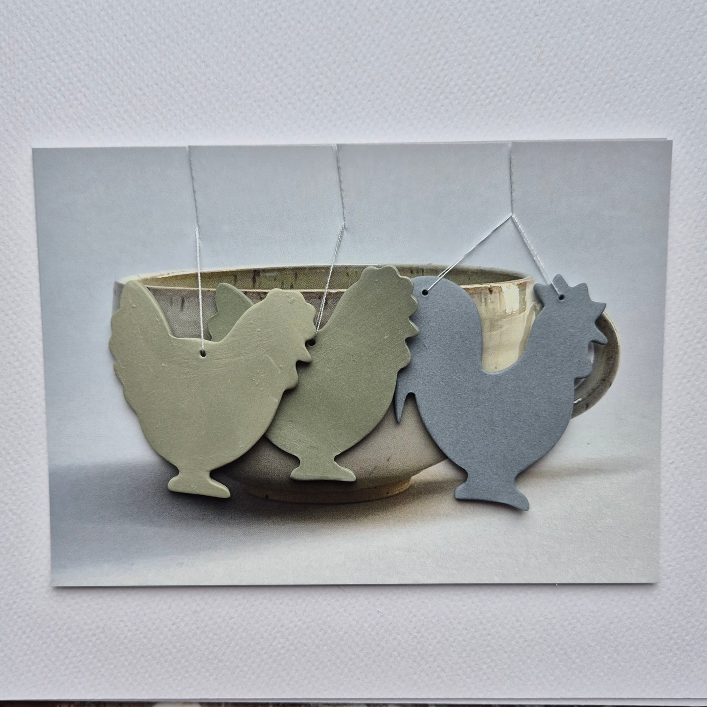 Hane/høne, grøn og mørkegrå farvekombi