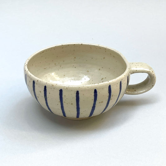 Isola tekop, beige med blå striber